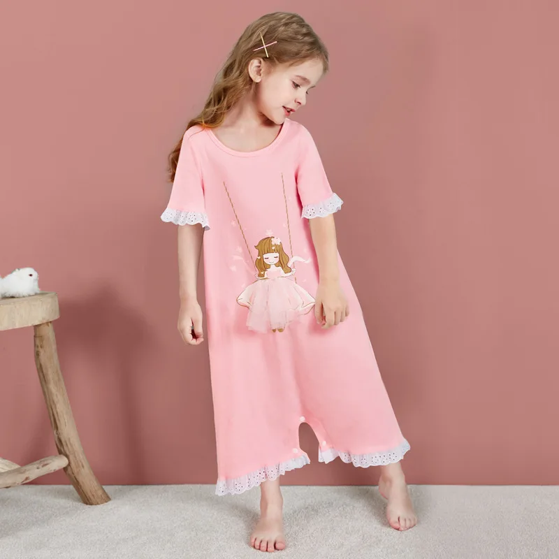 Summer Teen Girls Pajamas Cute Lace Cartoon Print Night Clothes For Girls 3-11 Years Children's Jumpsuits Pajamas Kids Sleepwear
Summer Teen Girls Pajamas Cute Lace Cartoon Print Night Clothes For Girls 3-11 Years Children's Jumpsuits Pajamas Kids Sleepwear