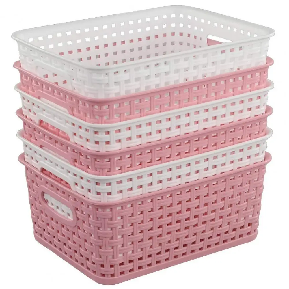 6Pcs Storage Basket Fine Workmanship Concise PP Plastic Double-handle Woven Storage Bin for Food Drink Vegetable
6Pcs Storage Basket Fine Workmanship Concise PP Plastic Double-handle Woven Storage Bin for Food Drink Vegetable
