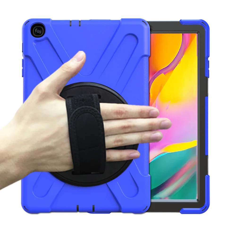 

Вращающийся на 360 градусов чехол для планшета Samsung Galaxy Tab A T510 T515 10,1 дюймов 2019 дюймов с откидной ножкой и плечевым ремнем