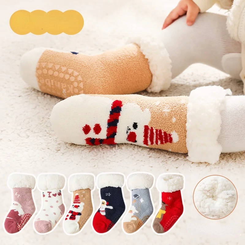 Children's Christmas Socks for Autumn and Winter New Warmth and Thick Coral FleeceBaby Socks Non-slipGlue FloorSocks BabySocks
Children's Christmas Socks for Autumn and Winter New Warmth and Thick Coral FleeceBaby Socks Non-slipGlue FloorSocks BabySocks