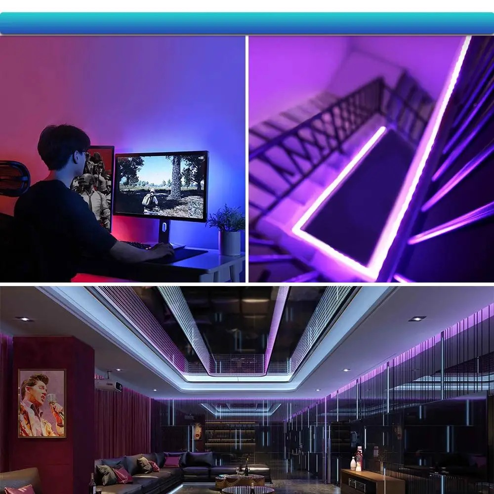 High-end Bluetooth RGB LED Strip Light SMD 5050 Flexible Ribbon 2835 LED Light 20M-5M Tape Diode DC12V Bluetooth Music Control
High-end Bluetooth RGB LED Strip Light SMD 5050 Flexible Ribbon 2835 LED Light 20M-5M Tape Diode DC12V Bluetooth Music Control