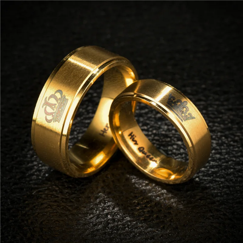 2021 New Fashion Crown Couple Pattern Jewelry Her King & His Queen Letter Carved Stainless Steel Wedding Rings Engagement Gift
2021 New Fashion Crown Couple Pattern Jewelry Her King & His Queen Letter Carved Stainless Steel Wedding Rings Engagement Gift