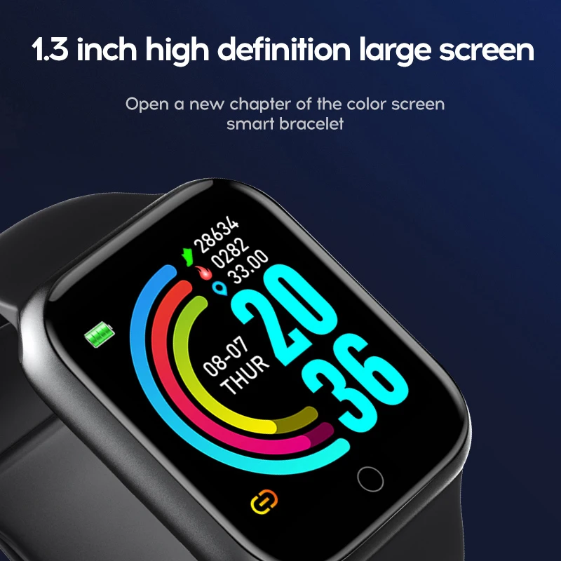 Наручные часы для фитнеса Y68 цветной экран умный спортивный браслет отслеживание