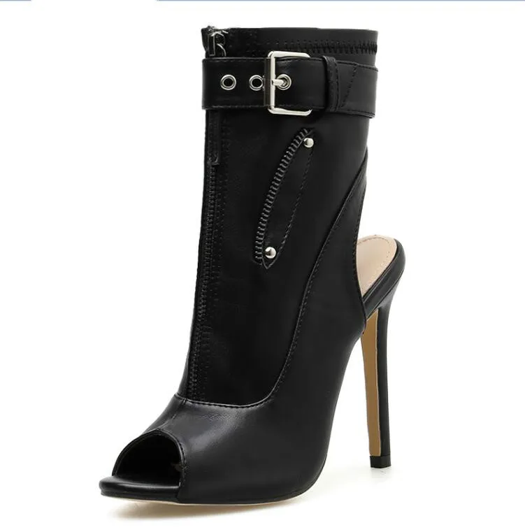 2020 PU11.5cm Summer Ankle Boots High Heels Women Shoes Peep Toe Sexy Lady Chelsea Boots Party Thin Heeled Shoes Size 35-40
2020 PU11.5cm Summer Ankle Boots High Heels Women Shoes Peep Toe Sexy Lady Chelsea Boots Party Thin Heeled Shoes Size 35-40