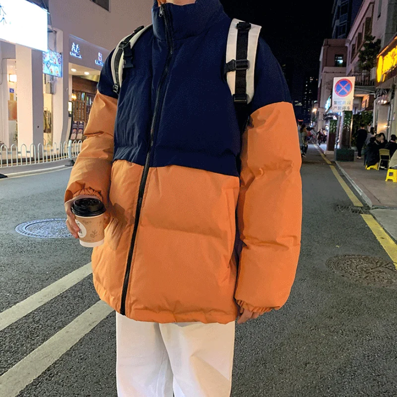 Spring And Autumn Men's Thick Cotton Coat Loose Long Sleeve Patchwork Stand Collar Fashion Jacket Casual Male Zipper Coat Tops
Spring And Autumn Men's Thick Cotton Coat Loose Long Sleeve Patchwork Stand Collar Fashion Jacket Casual Male Zipper Coat Tops