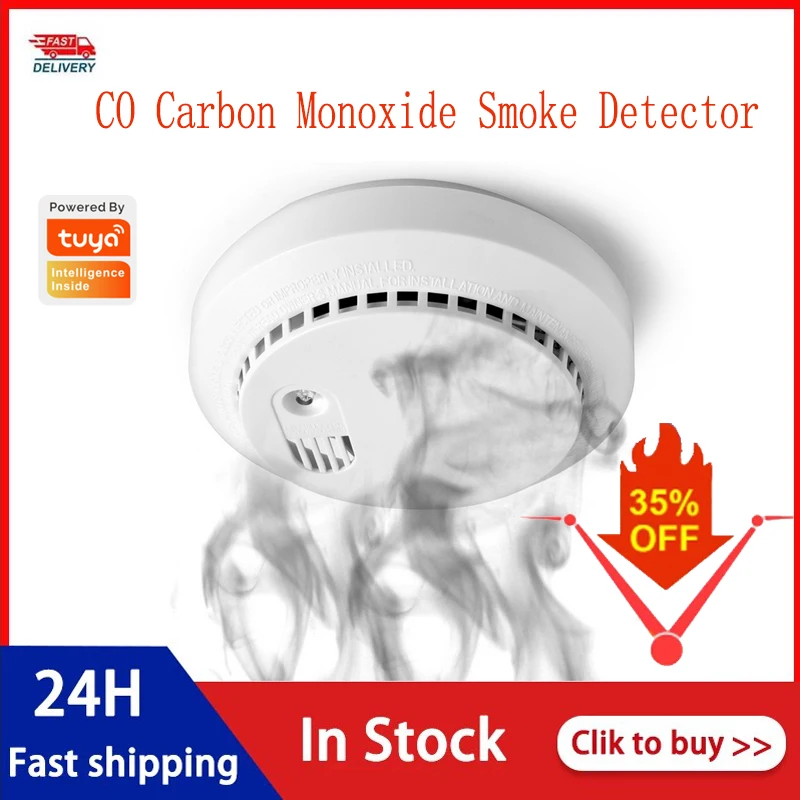 Детектор угарного газа Tuya, Wi-Fi, 1 шт.
Детектор угарного газа Tuya, Wi-Fi, 1 шт.