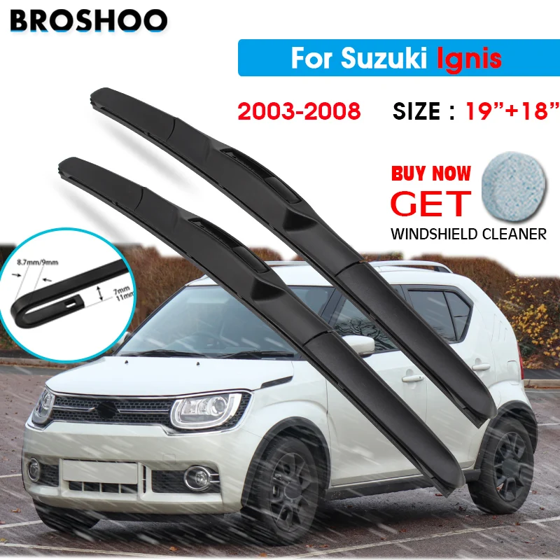 Car Wiper Blade For Suzuki Ignis 19"+18" 2003-2008 Windscreen Windshield Wipers Blades Window Wash Fit U Hook Arms
Car Wiper Blade For Suzuki Ignis 19"+18" 2003-2008 Windscreen Windshield Wipers Blades Window Wash Fit U Hook Arms