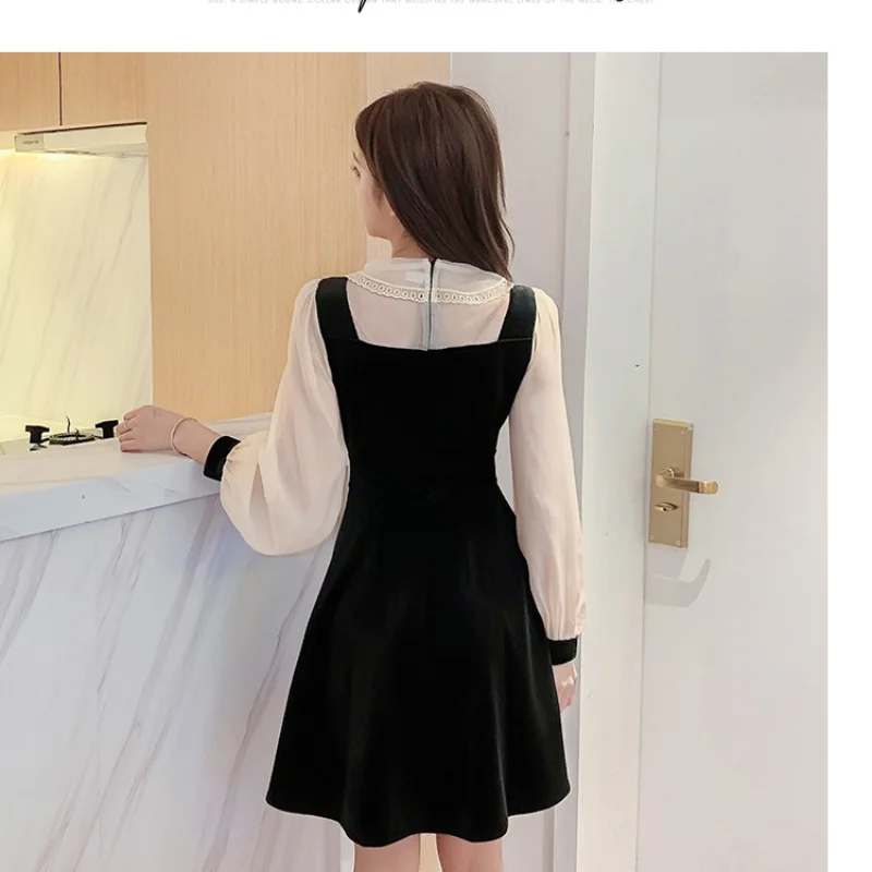 Retro Black Dress Ladies Autumn and Winter Models Lantern Sleeves High Waist Was Vestidos Korea Elegant Bow Net Yarn Dresses
Retro Black Dress Ladies Autumn and Winter Models Lantern Sleeves High Waist Was Vestidos Korea Elegant Bow Net Yarn Dresses