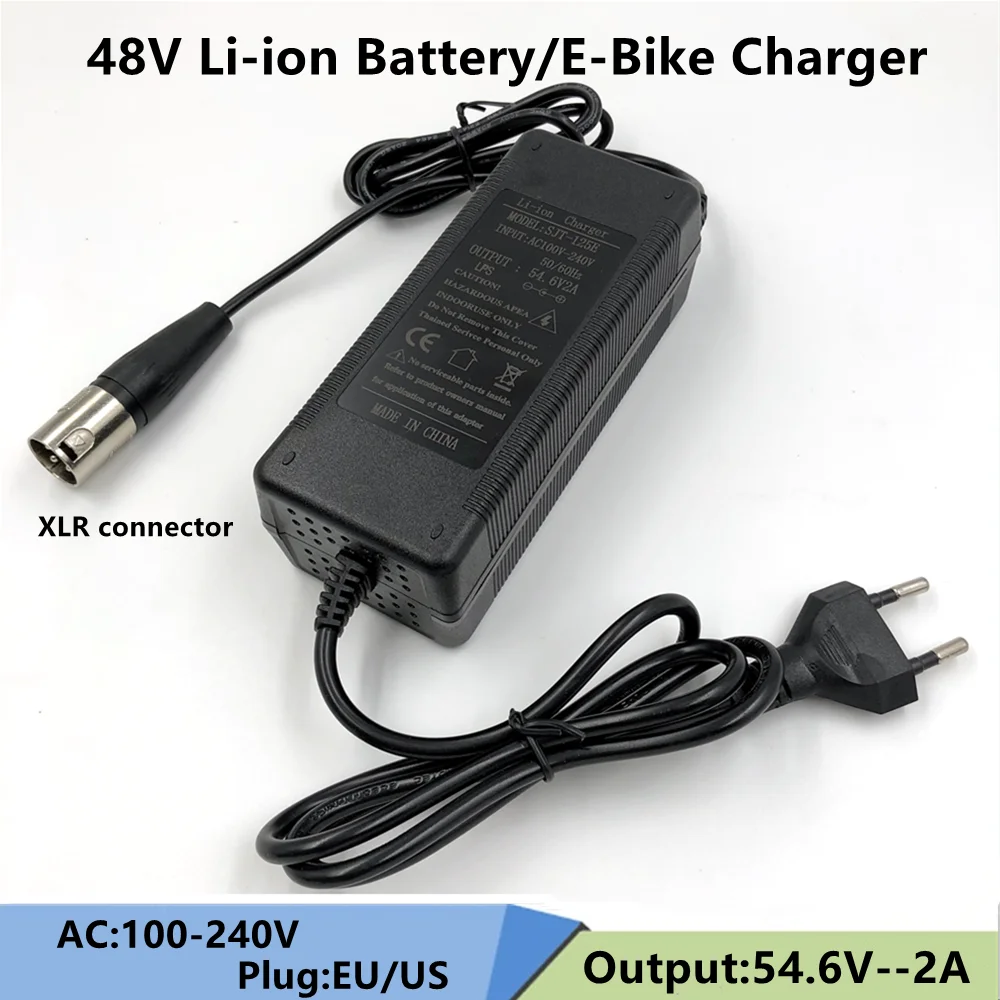 54.6V 2A Smart Battery Charger for 13Series 48V Li-ion e-bike Electric Bicycle Battery Charger XLR connector fast charging
54.6V 2A Smart Battery Charger for 13Series 48V Li-ion e-bike Electric Bicycle Battery Charger XLR connector fast charging