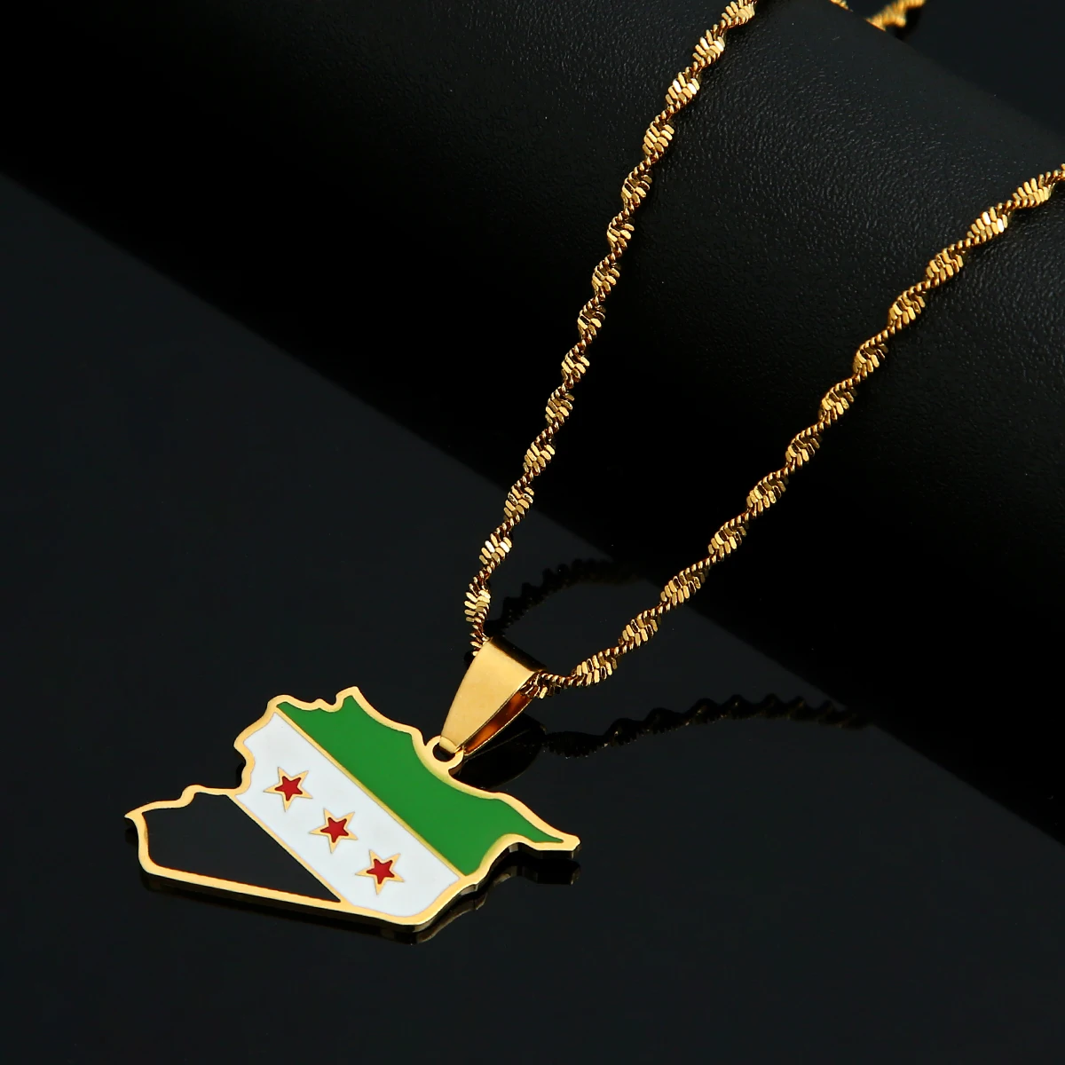 Stainless Steel Syria Map Flag Pendant Necklace Syrians Map Women Charm Jewelry
Stainless Steel Syria Map Flag Pendant Necklace Syrians Map Women Charm Jewelry