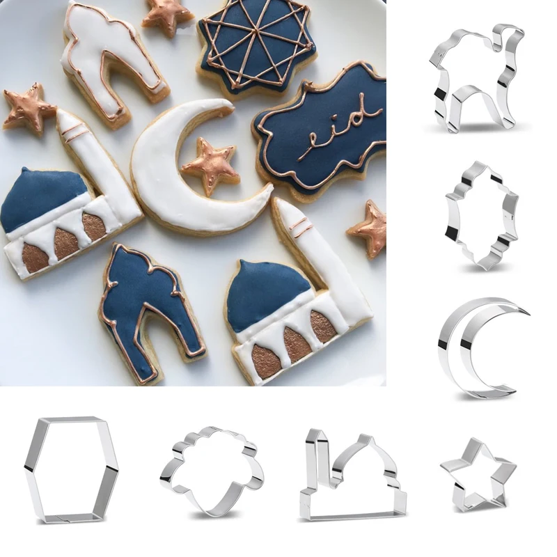 1PC Eid Mubarak Biscuit Mold Moon Star Church Camel Cookie Cutters DIY Cake Baking Tools Ramadan Kareem Party Home Decorations
1PC Eid Mubarak Biscuit Mold Moon Star Church Camel Cookie Cutters DIY Cake Baking Tools Ramadan Kareem Party Home Decorations