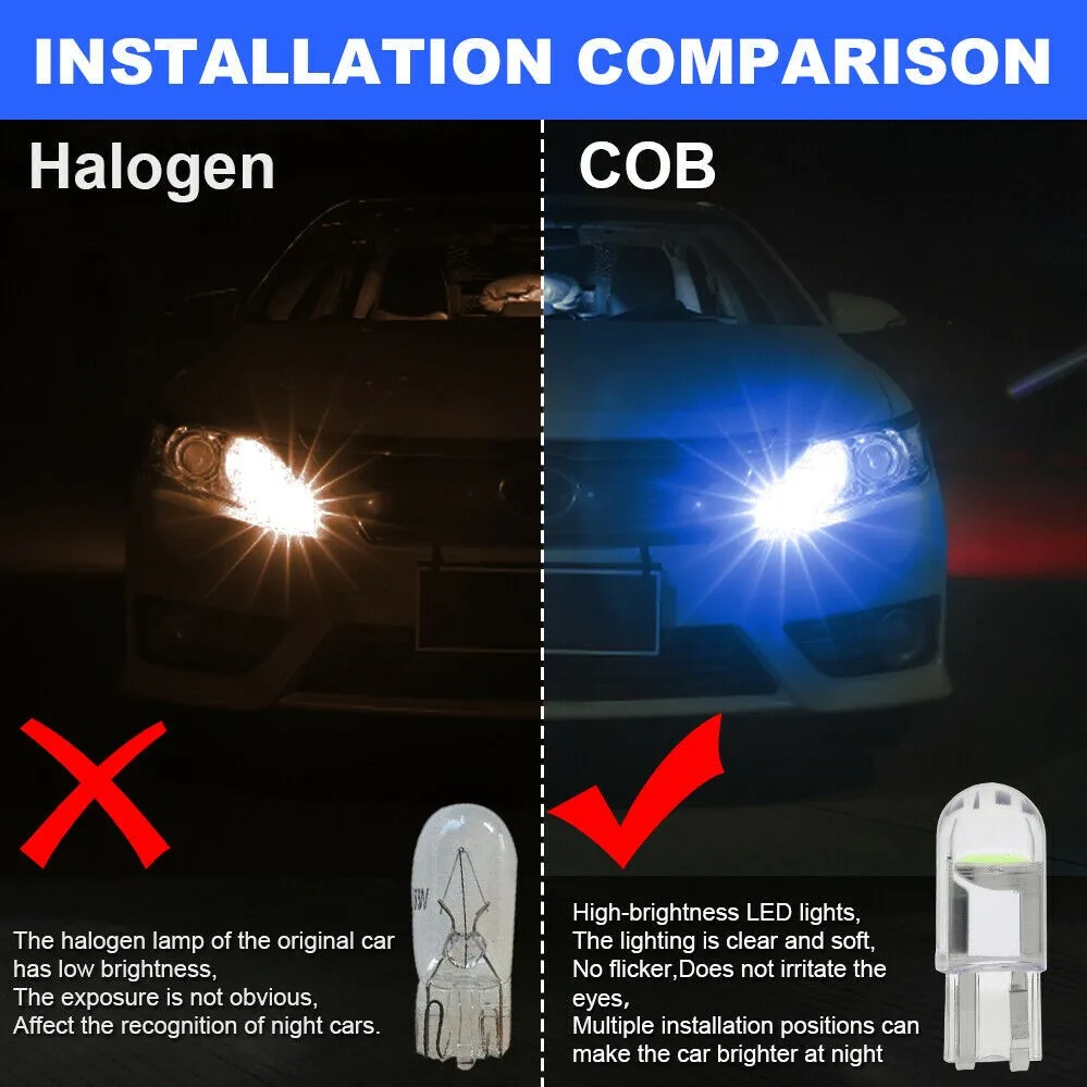 Внутренние светодиодные лампы T10 COB W5W 20 шт. 24x9x8 мм DC 12 В холодный светильник
Внутренние светодиодные лампы T10 COB W5W 20 шт. 24x9x8 мм DC 12 В холодный светильник