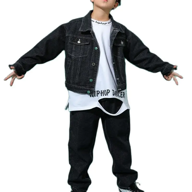 Children's hip hop costume boys' hip hop fashion autumn and winter loose denim wear children hip-hop performance costumes gift
Children's hip hop costume boys' hip hop fashion autumn and winter loose denim wear children hip-hop performance costumes gift