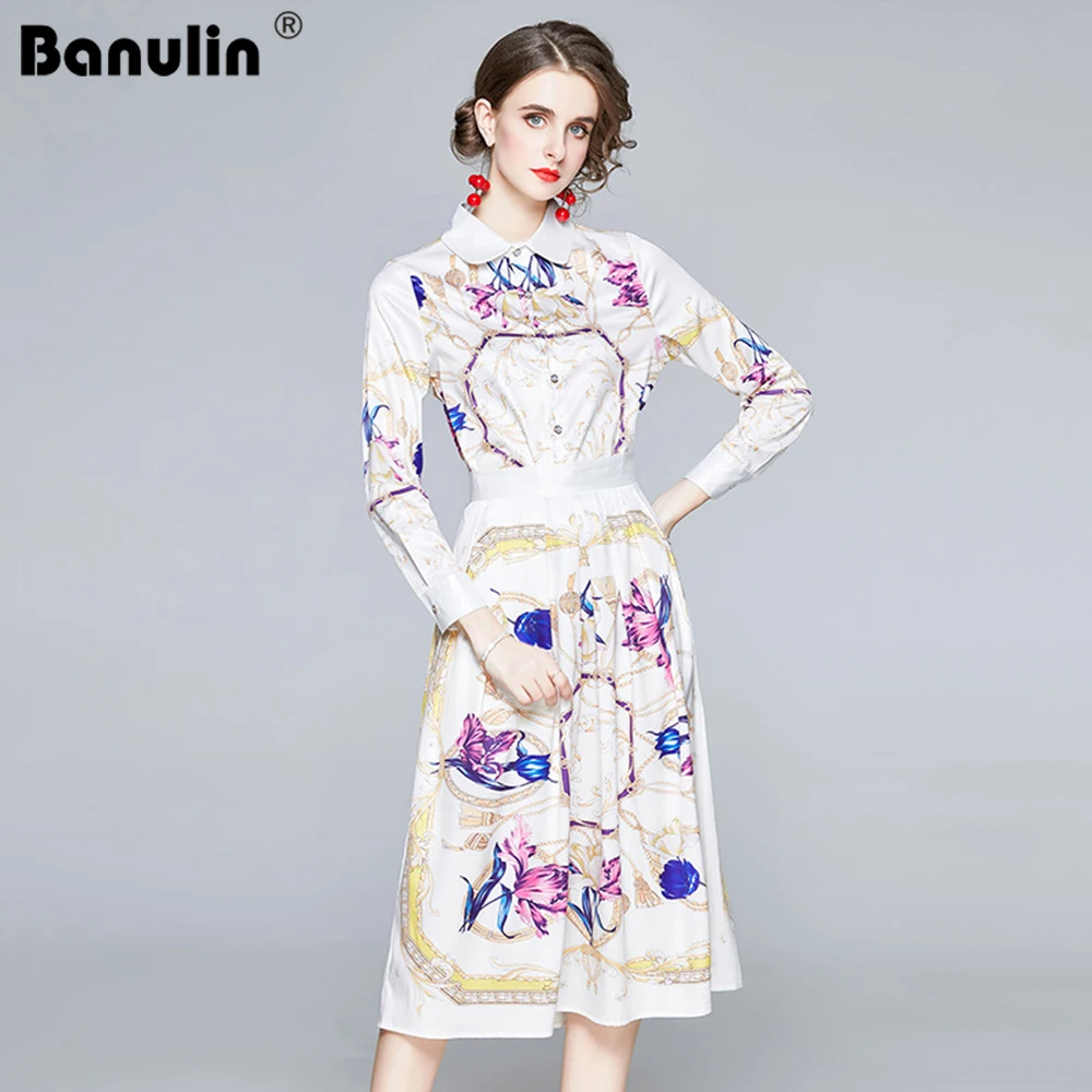 Banulin Runway Designer Floral Print Suit Autumn Women Long Sleeve Shirt Top+High Waist big Swing Long Skirt Two Pieces Set
Banulin Runway Designer Floral Print Suit Autumn Women Long Sleeve Shirt Top+High Waist big Swing Long Skirt Two Pieces Set