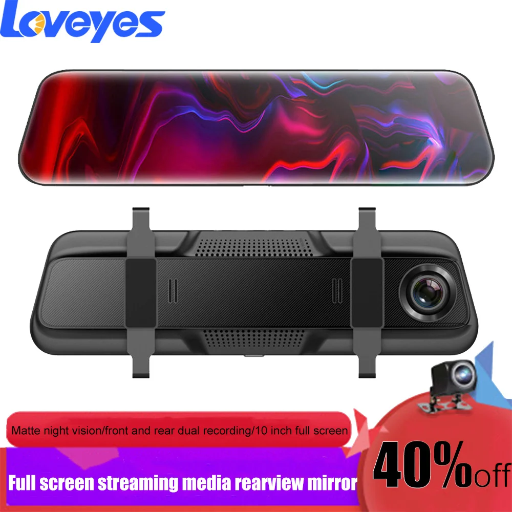 10'' Full Screen Streaming Media Dash Camera Car Rearview Mirror Dash Cam Dual Lens Touch HD Night Vision Video Recorder H01A 
10'' Full Screen Streaming Media Dash Camera Car Rearview Mirror Dash Cam Dual Lens Touch HD Night Vision Video Recorder H01A