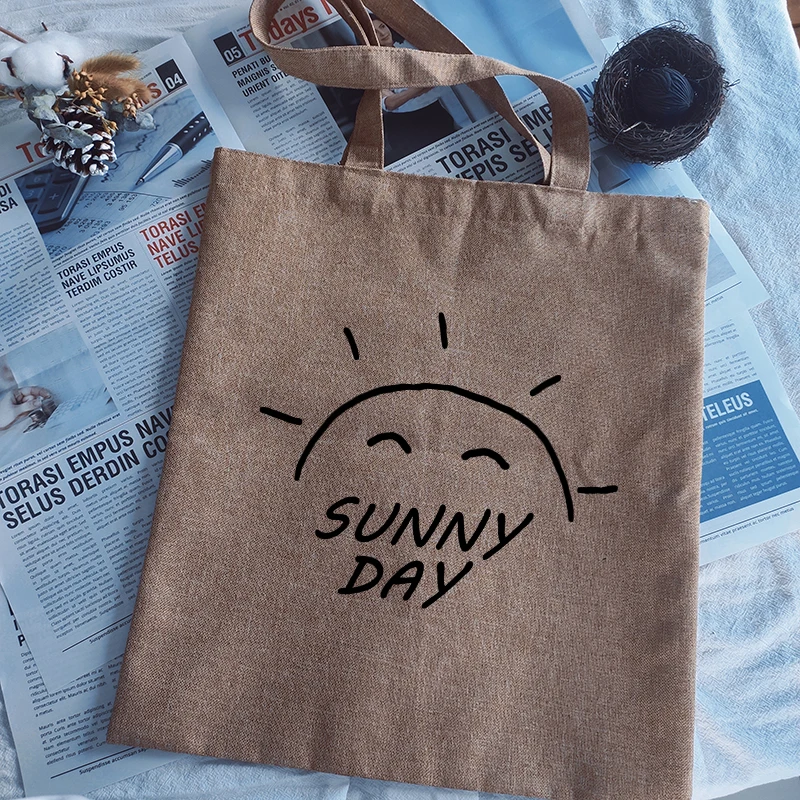 Сумка-тоут, сумки для покупок, Льняная сумка с изображением дня Смайла, складная сумка-шоппер с логотипом на заказ, многоразовая сумка-шоппе... 
Сумка-тоут, сумки для покупок, Льняная сумка с изображением дня Смайла, складная сумка-шоппер с логотипом на заказ, многоразовая сумка-шоппе...