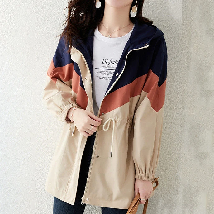 Early autumn loose jacket women's fashion stitching mid-length windbreaker women's fall 2021 new loose and thin trend
Early autumn loose jacket women's fashion stitching mid-length windbreaker women's fall 2021 new loose and thin trend