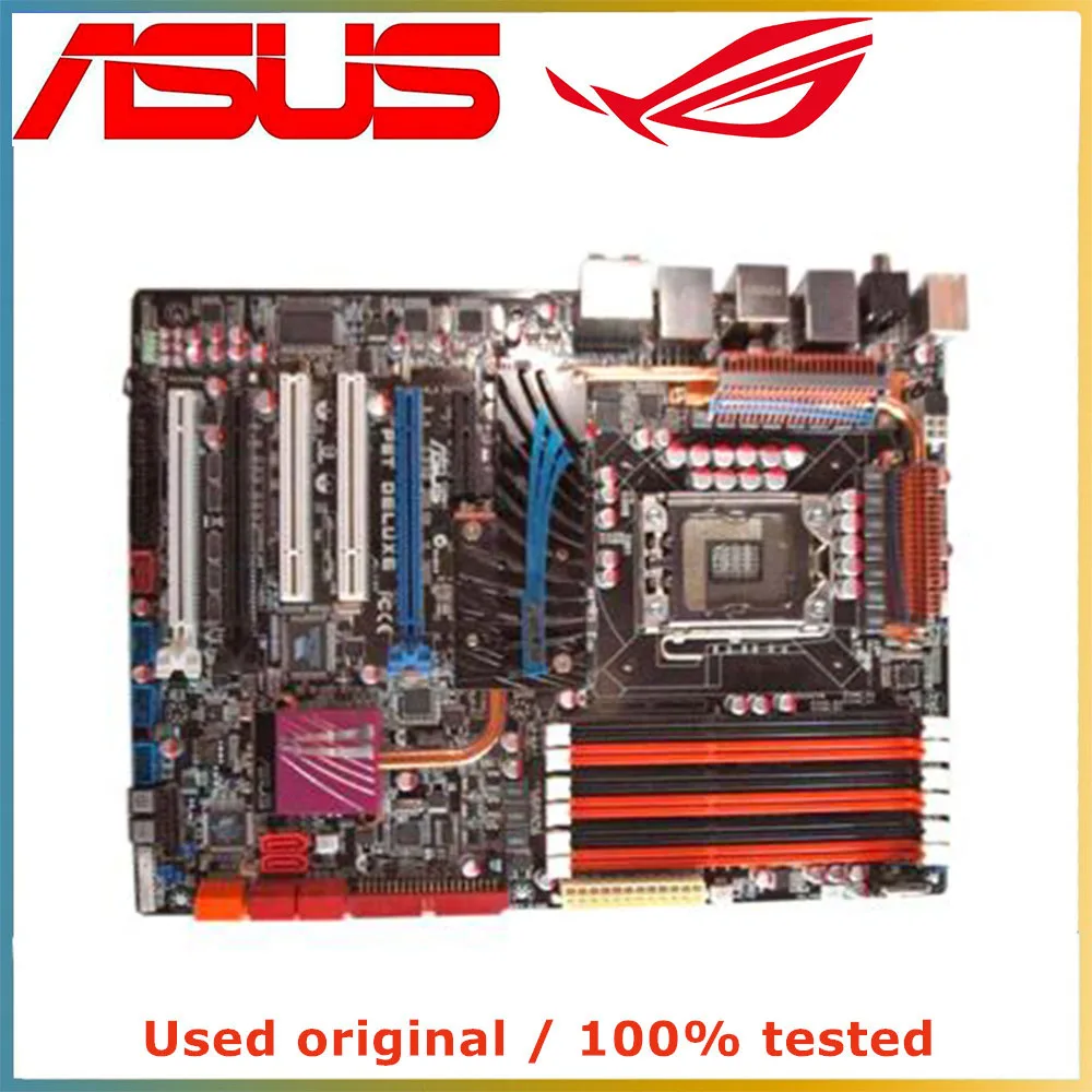 Для процессора Intel X58 LGA 1366 для ASUS P6T Deluxe материнская плата компьютера LGA1366 DDR3 б/у