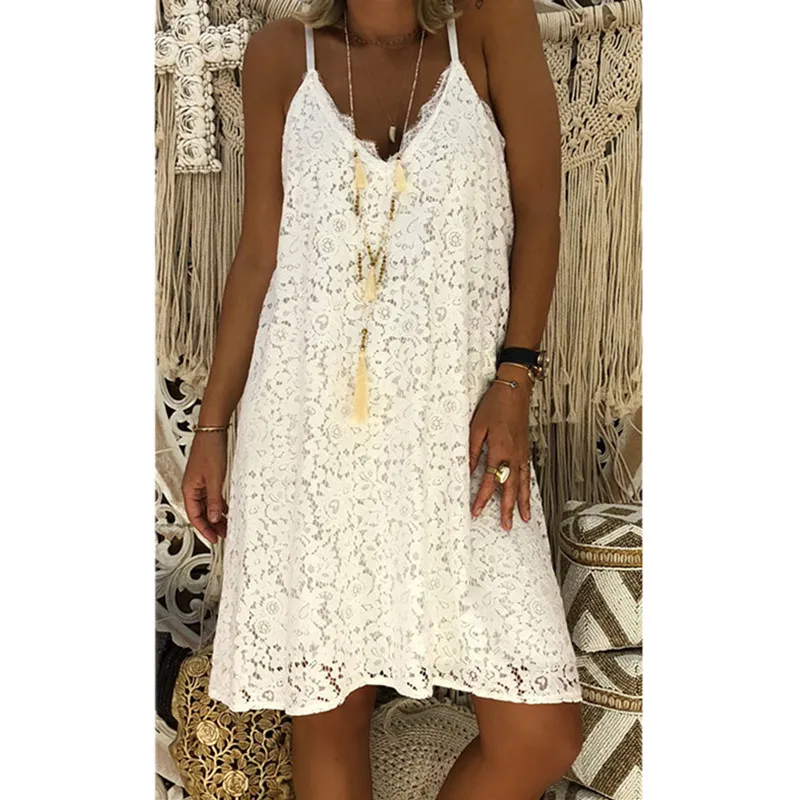 Leosoxs Fashion Casual Loose Spaghetti Strap Lace Patchwork Women's Dress 2020 Summer Sexy V Neck Hollow Out Solid Ladies Dress
Leosoxs Fashion Casual Loose Spaghetti Strap Lace Patchwork Women's Dress 2020 Summer Sexy V Neck Hollow Out Solid Ladies Dress