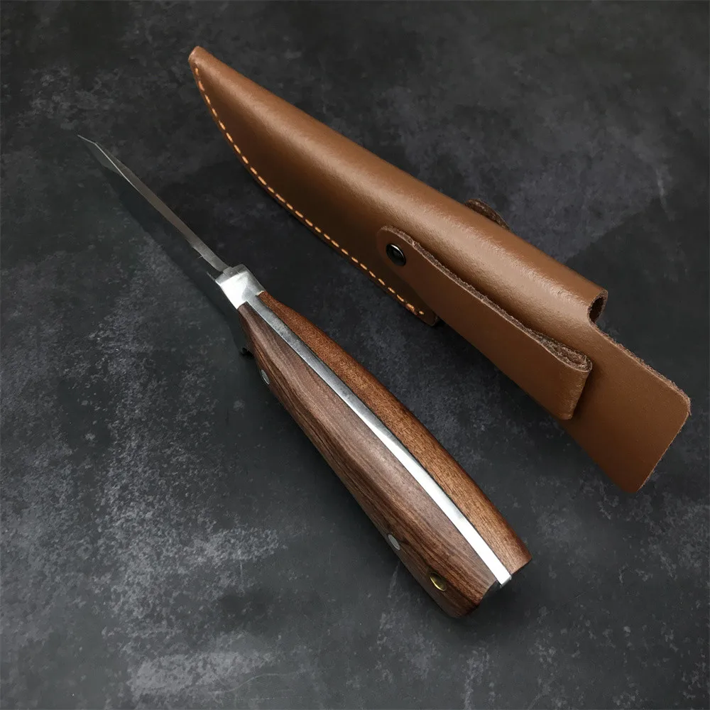 5CR18MOV Blade Straight Knife Wooden Handle Cowhide Scabbard Camping Cutting Fruit Utility Multi-tool Sharp High Hardness Knife
5CR18MOV Blade Straight Knife Wooden Handle Cowhide Scabbard Camping Cutting Fruit Utility Multi-tool Sharp High Hardness Knife