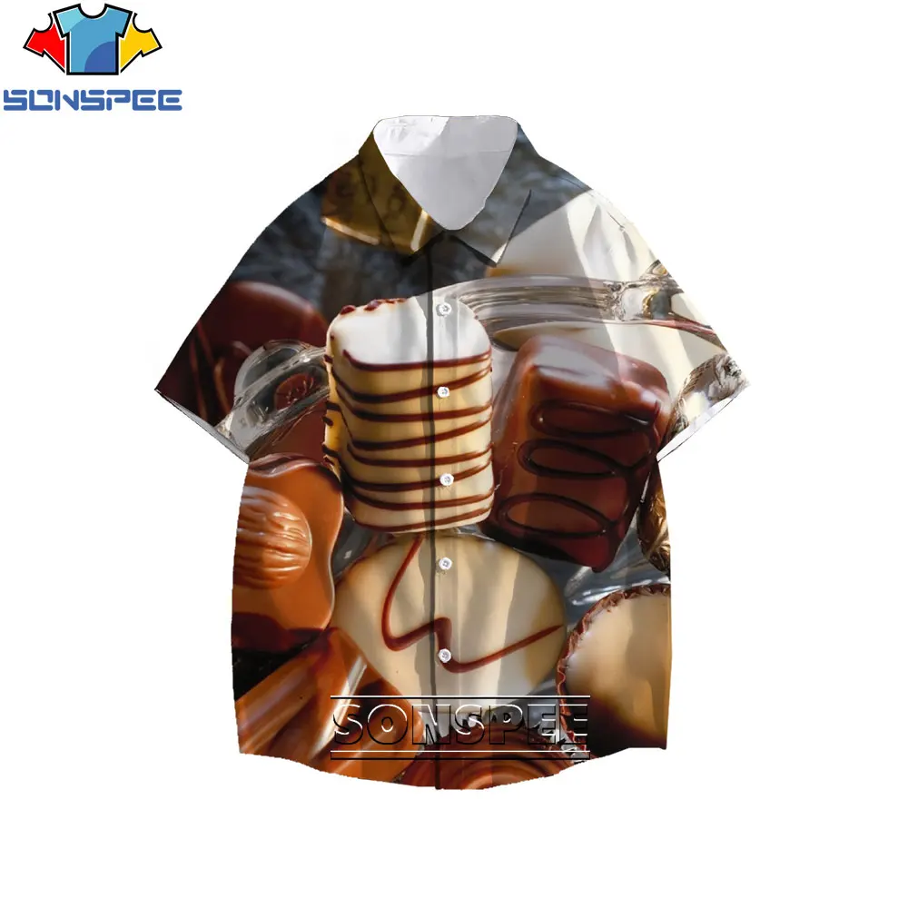 SONSPEE 3D Men Woman Hawaiian Shirt Chocolate Ice Cream Food Fashion Sweet Summer Street Large Size Single Breasted Shirt Tops
SONSPEE 3D Men Woman Hawaiian Shirt Chocolate Ice Cream Food Fashion Sweet Summer Street Large Size Single Breasted Shirt Tops