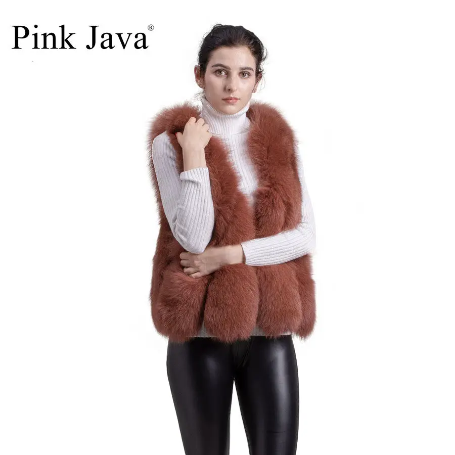 Фото Розовый JAVA QC1810 бесплатная доставка женский зимний пушистый жилет из