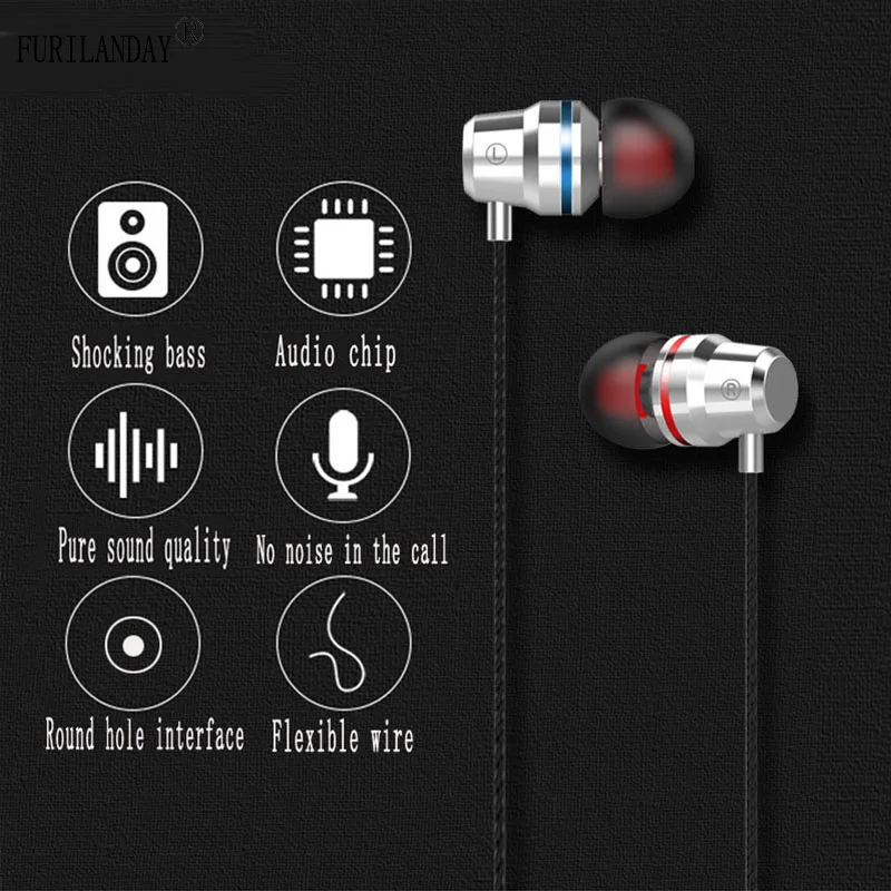 FURILANDAY Earphone In-Ear Sport Earphones with mic for xiaomi iPhone Samsung Headset fone de ouvido auriculares MP3
FURILANDAY Earphone In-Ear Sport Earphones with mic for xiaomi iPhone Samsung Headset fone de ouvido auriculares MP3
