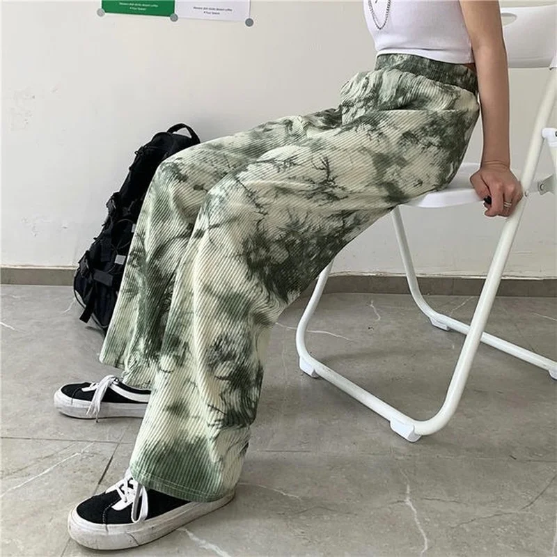 Black Green Vintage Tie Dye Pants Korean Fashion Streetwear Women Oversize Punk Gothic Wide Leg High Waist Trousers
Black Green Vintage Tie Dye Pants Korean Fashion Streetwear Women Oversize Punk Gothic Wide Leg High Waist Trousers