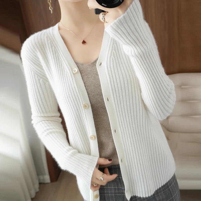 2021 Spring Autumn Pure Wool Knit Cardigan Women's Short Style Loose Long Sleeve, Korean,Lazy Wind Basic Outer Sweater Jacket
2021 Spring Autumn Pure Wool Knit Cardigan Women's Short Style Loose Long Sleeve, Korean,Lazy Wind Basic Outer Sweater Jacket