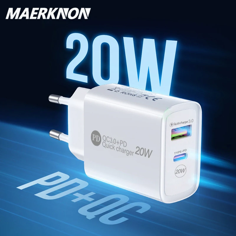 Maerknon USB C Charger 20W Type C PD QC 3.0 Fast Phone Charging Charger Wall Adapter For iPhone 13 12 11 8 Huawei Xiaomi Samsung
Maerknon USB C Charger 20W Type C PD QC 3.0 Fast Phone Charging Charger Wall Adapter For iPhone 13 12 11 8 Huawei Xiaomi Samsung