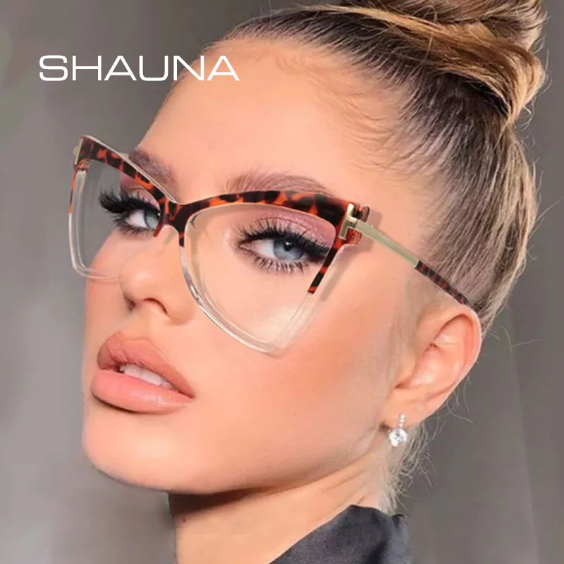 Женские очки в оправе кошачий глаз SHAUNA брендовые дизайнерские большого размера с