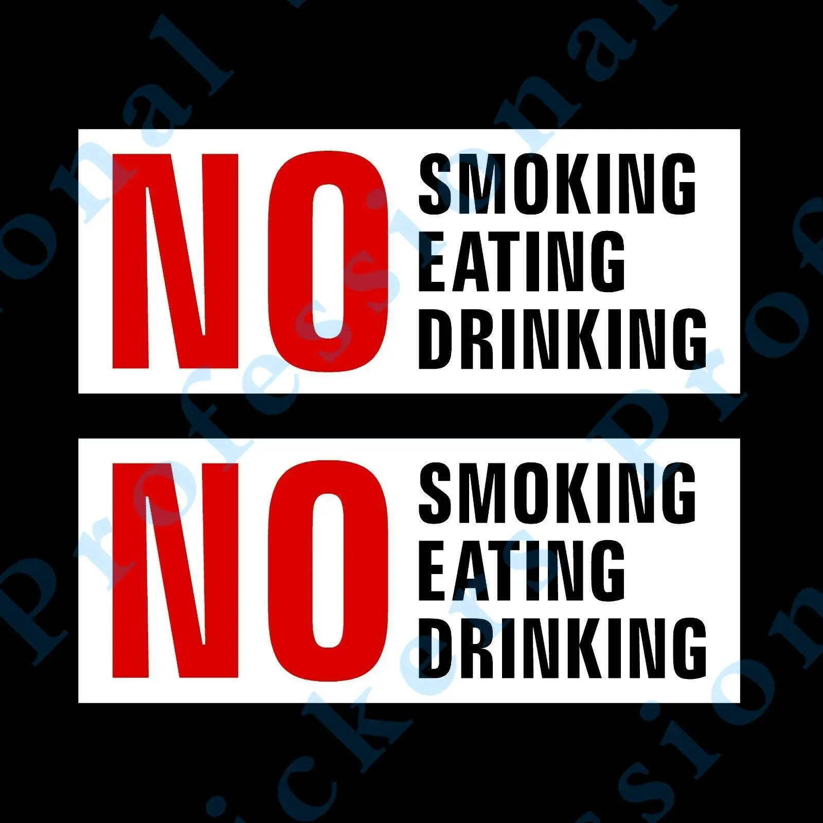 Funny 2x No Smoking, Eating Drinking Self Adhesive Sticker 150x60mm - Car, Taxi, Uber Motorcycle Vinyl stickers for car Motos
Funny 2x No Smoking, Eating Drinking Self Adhesive Sticker 150x60mm - Car, Taxi, Uber Motorcycle Vinyl stickers for car Motos