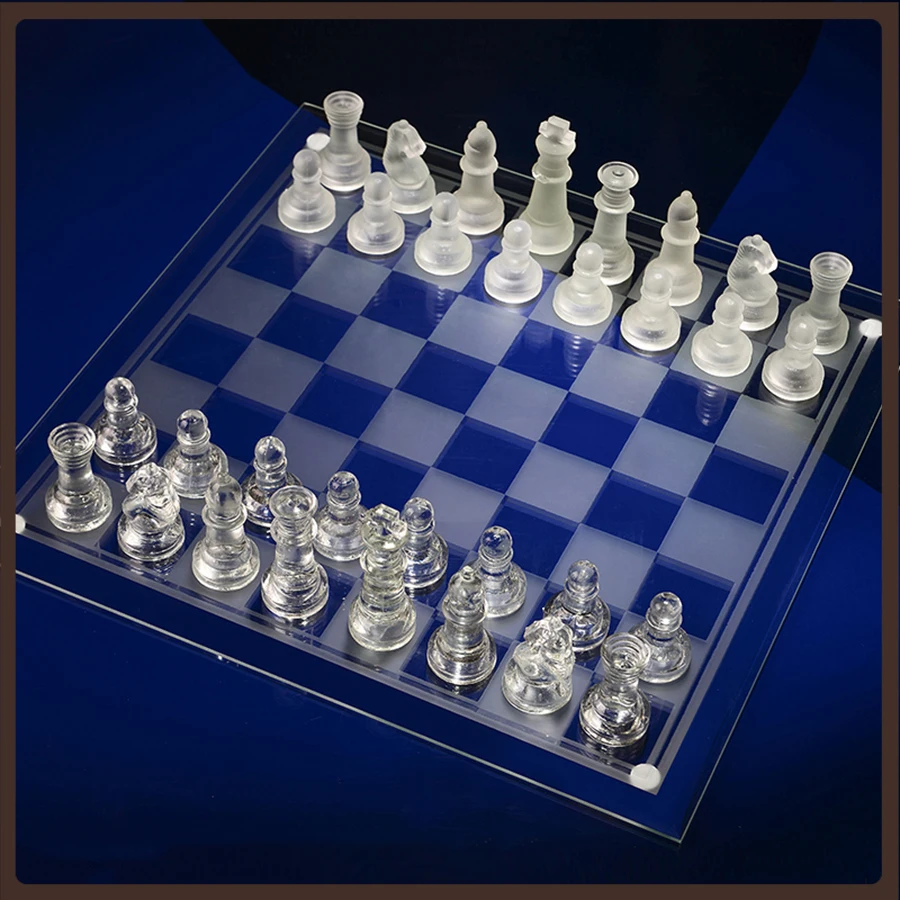 International Chess Portable Set Tournament Glass Crystal Chess Set High Quality Queen Decor Brettspiel Entertainment Games
International Chess Portable Set Tournament Glass Crystal Chess Set High Quality Queen Decor Brettspiel Entertainment Games