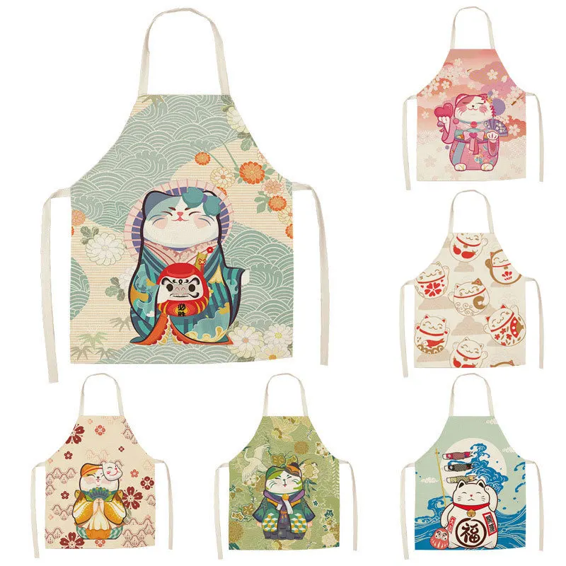 Cute Cat Cleaning Pinafore Home Cooking Apron Flax Adult Children Japanese Ukiyo-e Printed Apron For Women Bibs Kitchen Supplies
Cute Cat Cleaning Pinafore Home Cooking Apron Flax Adult Children Japanese Ukiyo-e Printed Apron For Women Bibs Kitchen Supplies