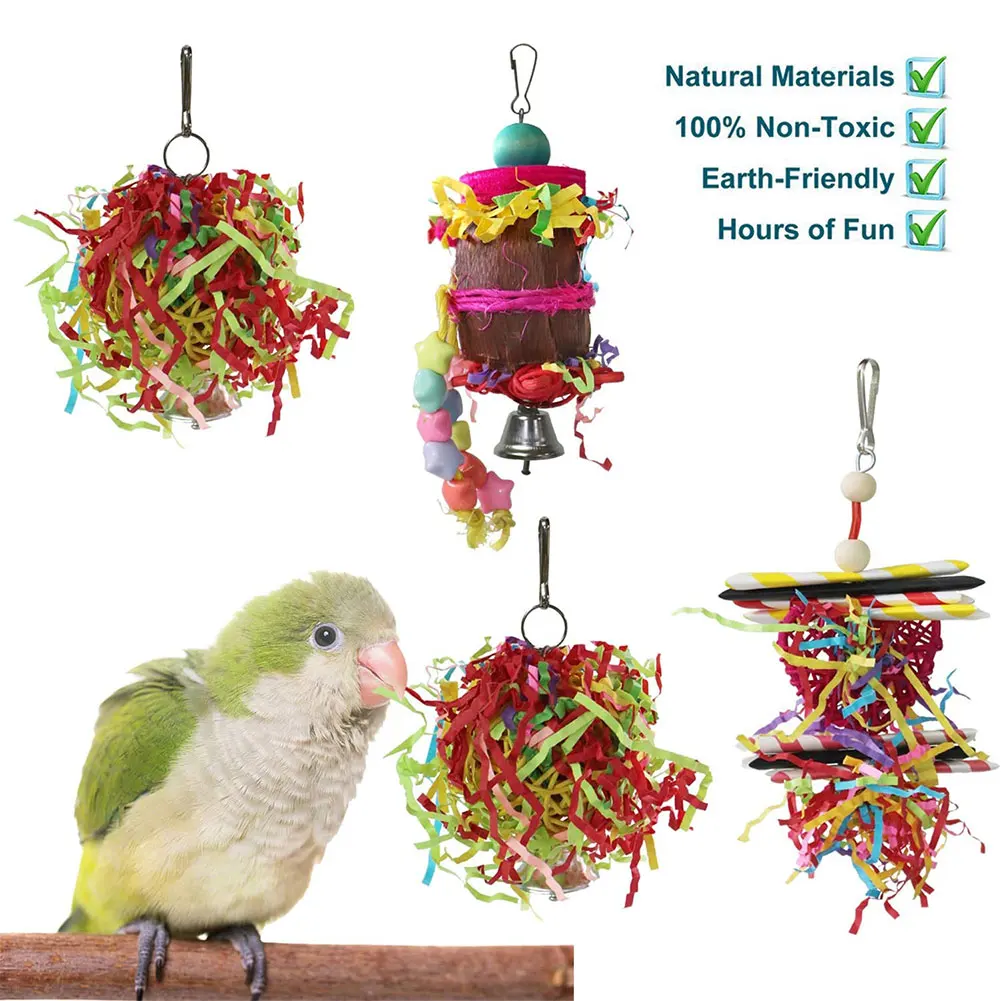 4PCS Safety Bird Shredder Toys Parrot Cage Foraging Chewing Hanging Loofah Toys Accessories For Parakeets Parrotlets Cockatiels
4PCS Safety Bird Shredder Toys Parrot Cage Foraging Chewing Hanging Loofah Toys Accessories For Parakeets Parrotlets Cockatiels