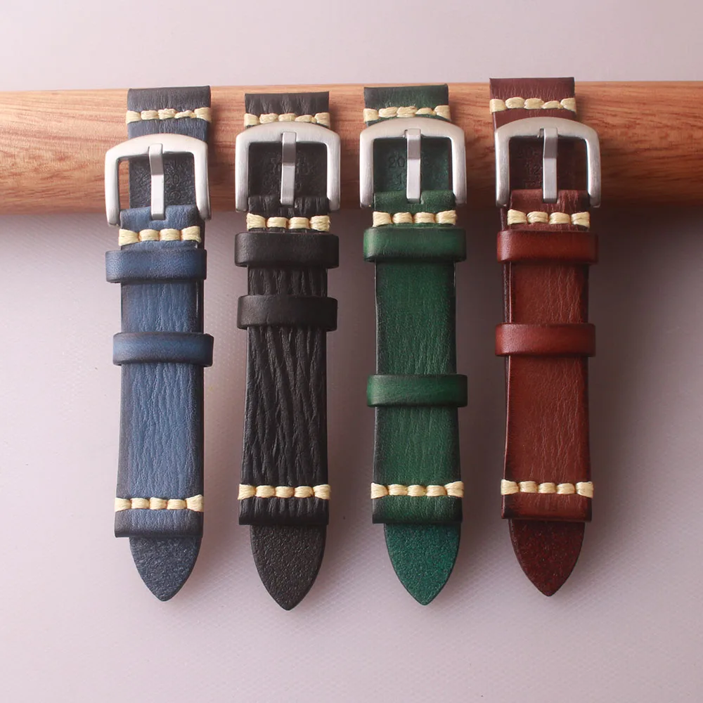 High Quality Leather Vintage Watch Strap Watchbands Blue Black Green Replacement Strap men Watch Accessories 18mm 20mm 22mm 24mm
High Quality Leather Vintage Watch Strap Watchbands Blue Black Green Replacement Strap men Watch Accessories 18mm 20mm 22mm 24mm
