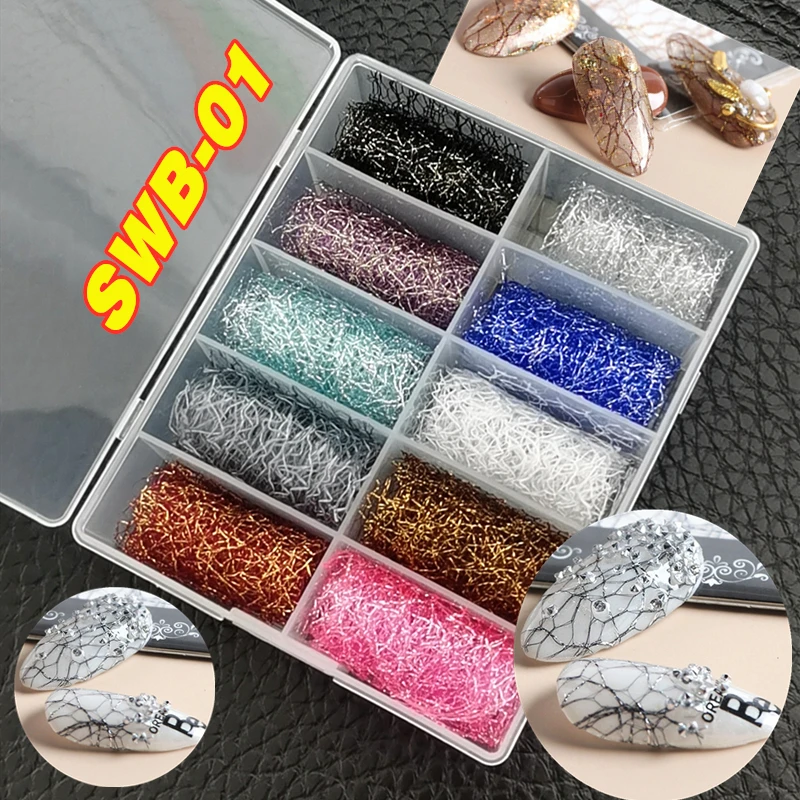 New Nail Gold Silk Sari Mesh Ornaments Paste Gold Silk Foil Silk Gauze DIY Nail Stickers A Box Of Multi Color Optional
New Nail Gold Silk Sari Mesh Ornaments Paste Gold Silk Foil Silk Gauze DIY Nail Stickers A Box Of Multi Color Optional