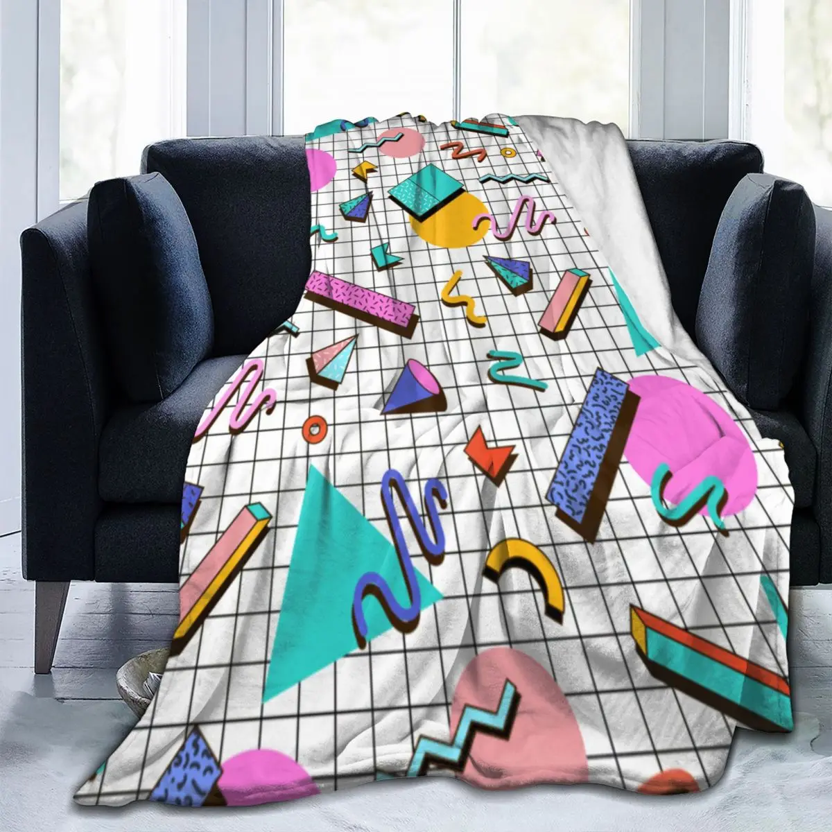 Funky 80s Eighties Memphis Pattern Blankets For Couch Graphic Microfibre Blanket Throw Love Gifts 
Funky 80s Eighties Memphis Pattern Blankets For Couch Graphic Microfibre Blanket Throw Love Gifts