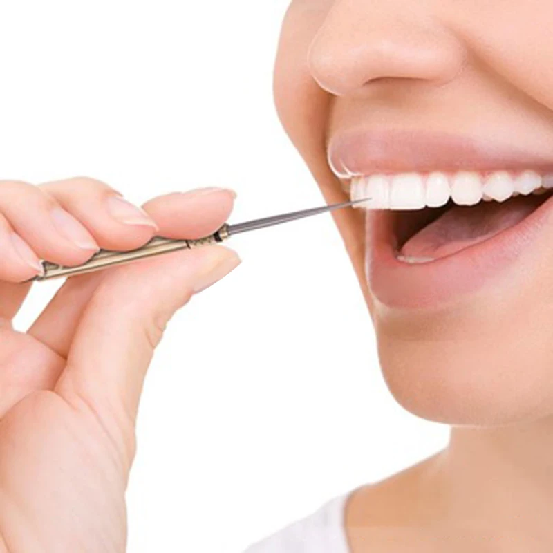Kitchen Metal Toothpick Bottle Outdoor Portable Multifunction Fruit Fork Camping Tool Toothpick Tube Stronger Than Dental Floss
Kitchen Metal Toothpick Bottle Outdoor Portable Multifunction Fruit Fork Camping Tool Toothpick Tube Stronger Than Dental Floss