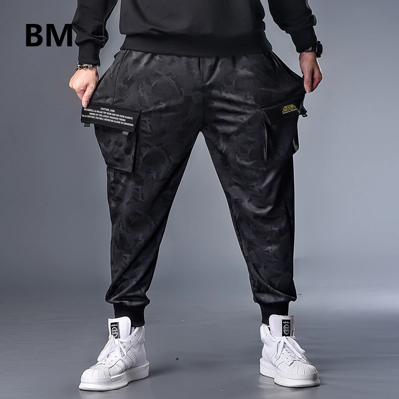 

Plus Size 7XL Mens Autumn Winter Camouflage Casual Jogger Camo Sportwear Baggy Harem Pants Slacks Belted Trousers Sweatpants