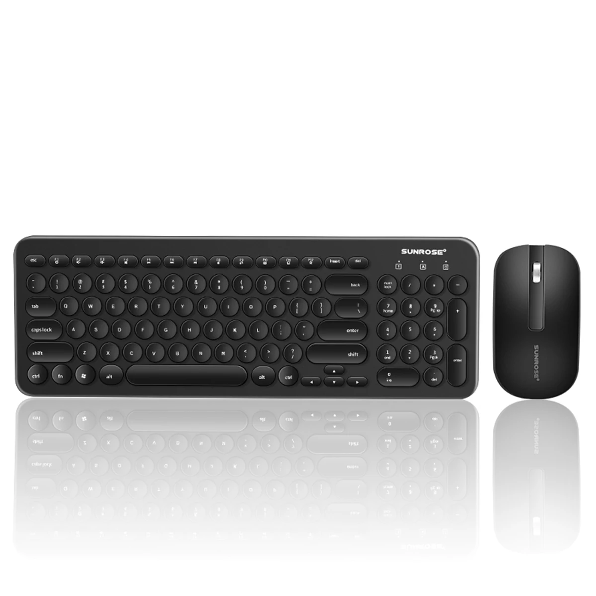 Ультра-тонкая беспроводная клавиатура 2 4G и мышь Combo USB Милая круглая Ретро