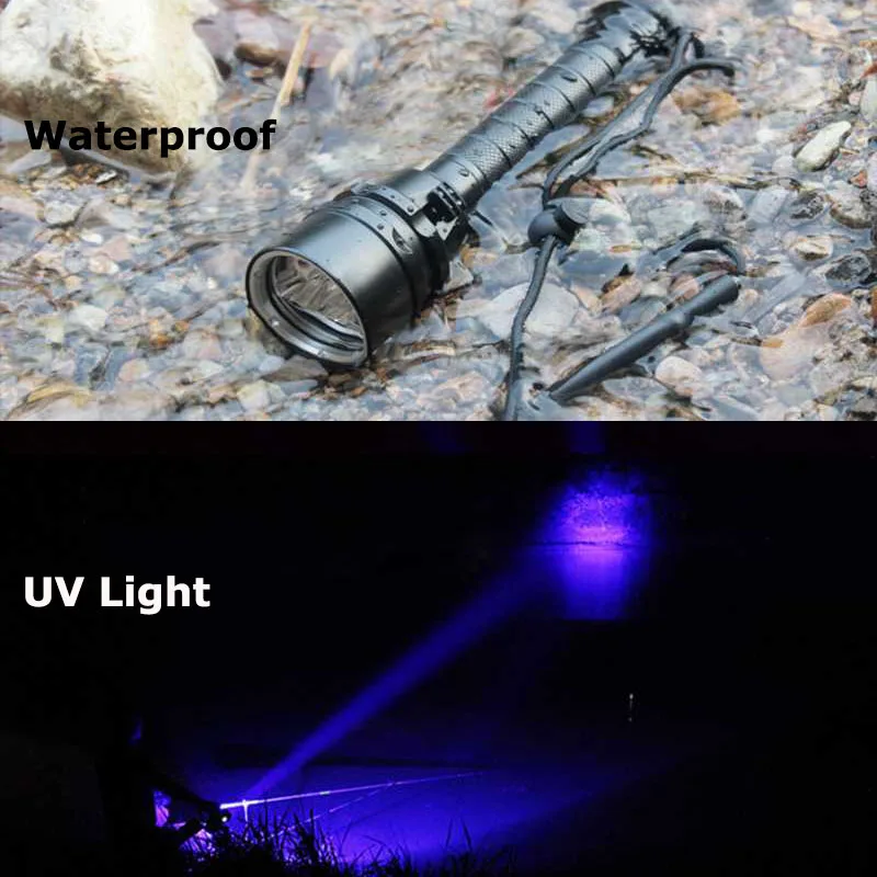 

3000lm UV LED Diving Flashlight 3x XPE Purple Light Underwater 100m Dive Torch Flash Light 18650 Scuba Waterrpoof UV Flashlights