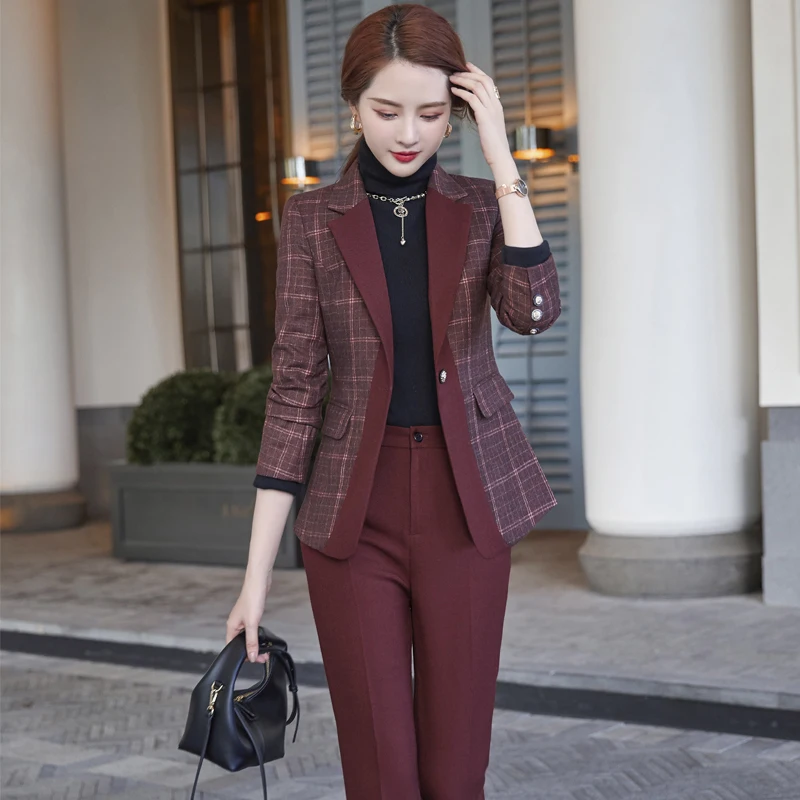 High Quality Fabric Formal Uniform Designs Pantsuits Autumn Winter Women Business Suits Professional Blazers OL Trousers Set
High Quality Fabric Formal Uniform Designs Pantsuits Autumn Winter Women Business Suits Professional Blazers OL Trousers Set