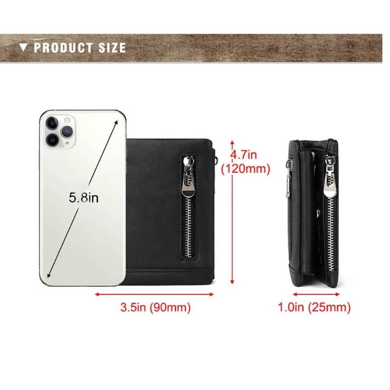 D0UD Men Fold 3-Layers Leather Wallet RFID Card Holder Checkbook Organizer Coin Purse
D0UD Men Fold 3-Layers Leather Wallet RFID Card Holder Checkbook Organizer Coin Purse