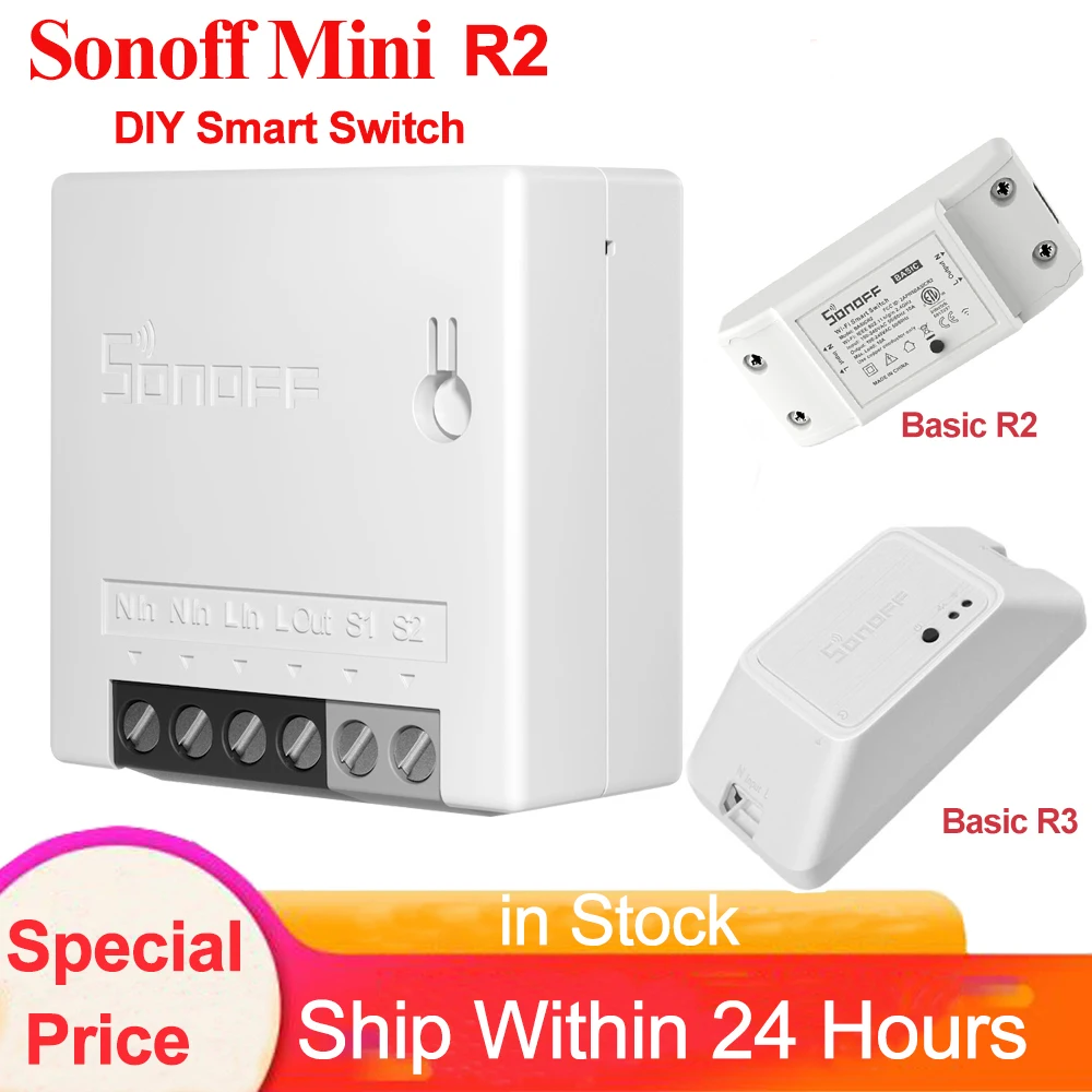 Умный выключатель Sonoff Mini R2 Basic беспроводной переключатель с дистанционным