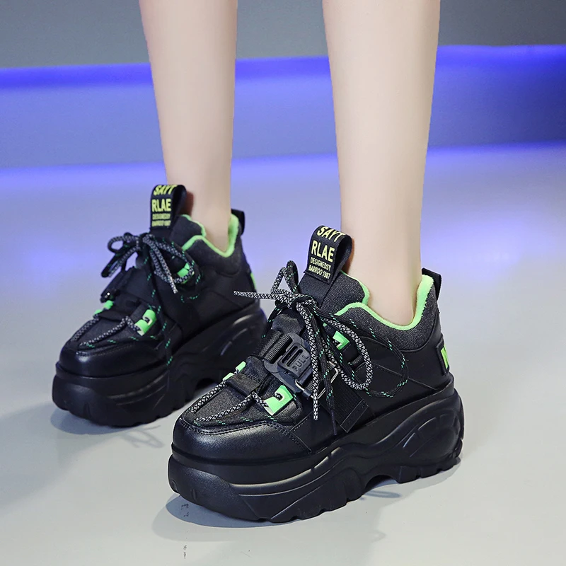 Женские туфли-лодочки на платформе со скрытым каблуком модная дышащая