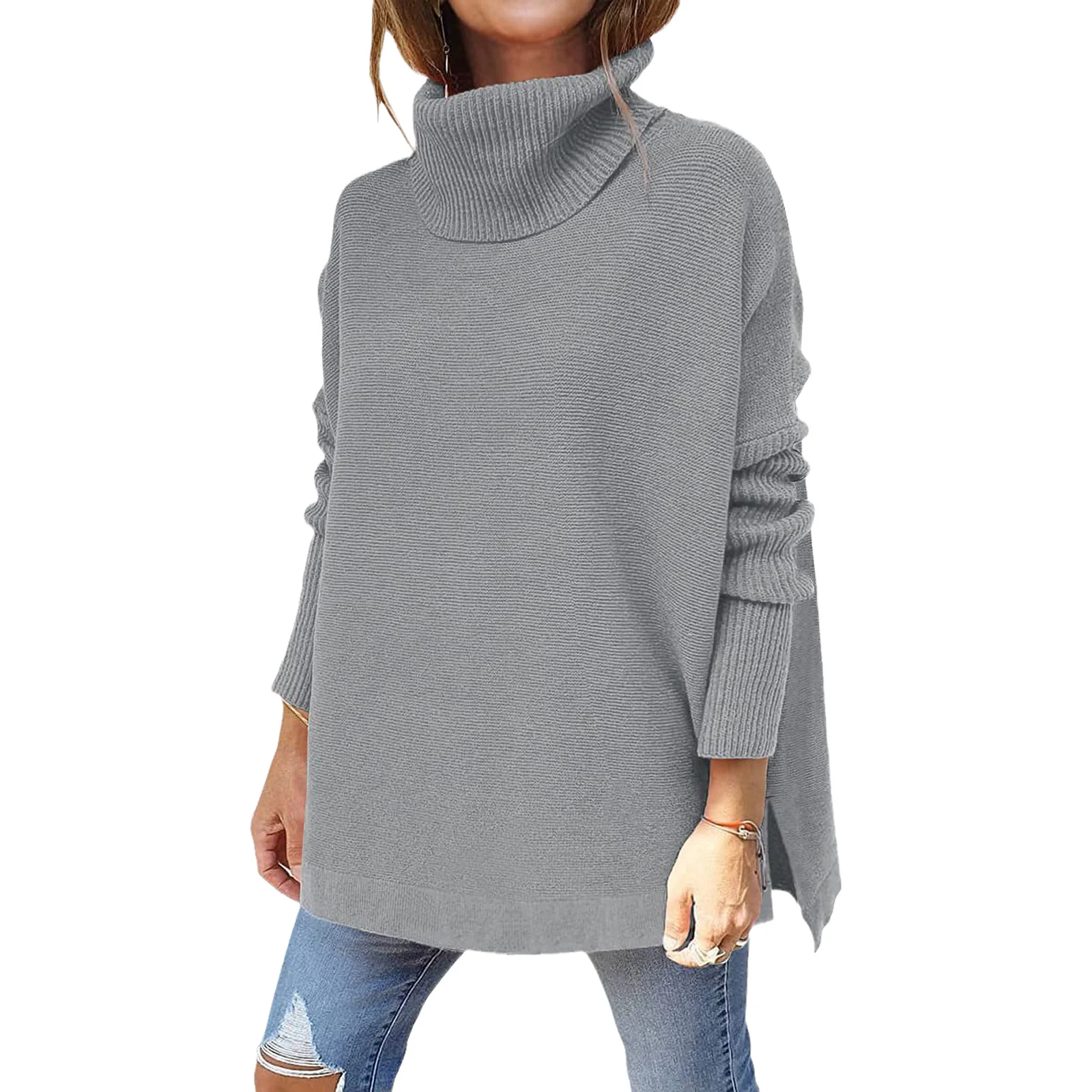hirigin Fashion Women Chunky Sweater Solid Color Batwing Sleeves Cowl Neck Knitted Pullover Irregular Design Feel Warm Coat
hirigin Fashion Women Chunky Sweater Solid Color Batwing Sleeves Cowl Neck Knitted Pullover Irregular Design Feel Warm Coat