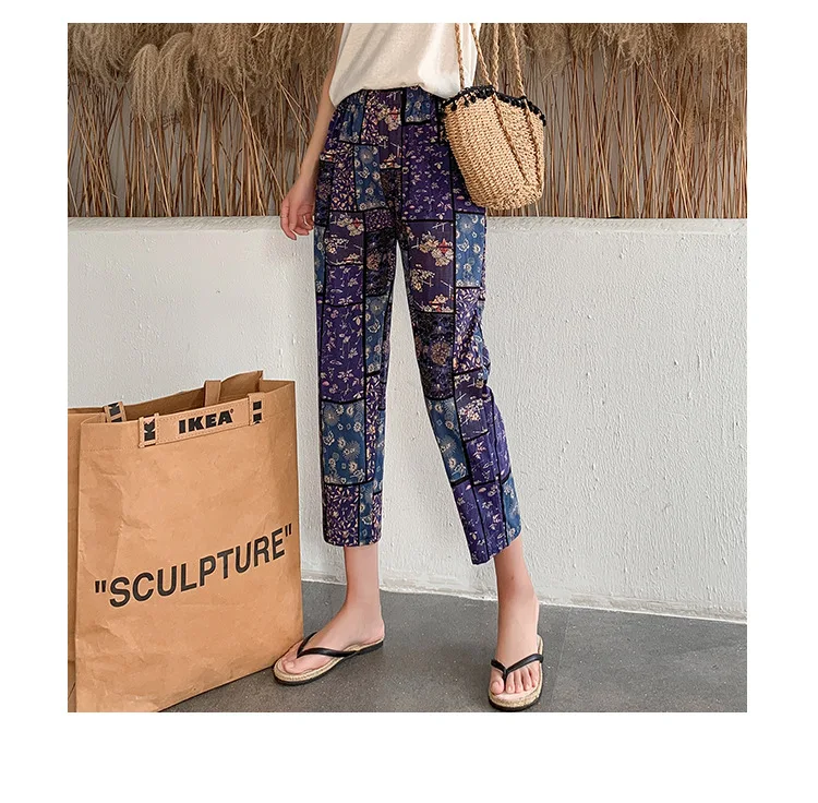 Women Harem Pants 2021 Spring Summer Cotton And Linen Fashion Lattice Breathable Printing High Waist Pants Loose Large Size
Women Harem Pants 2021 Spring Summer Cotton And Linen Fashion Lattice Breathable Printing High Waist Pants Loose Large Size