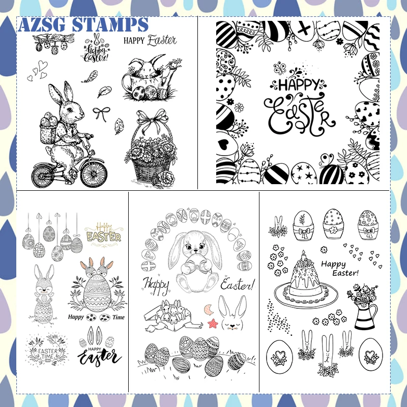 

AZSG Happy Easter Blessing Clear Stamps NEW 2021 For DIY Scrapbooking/Card Making/Album Decorative Silicone Stamp Crafts