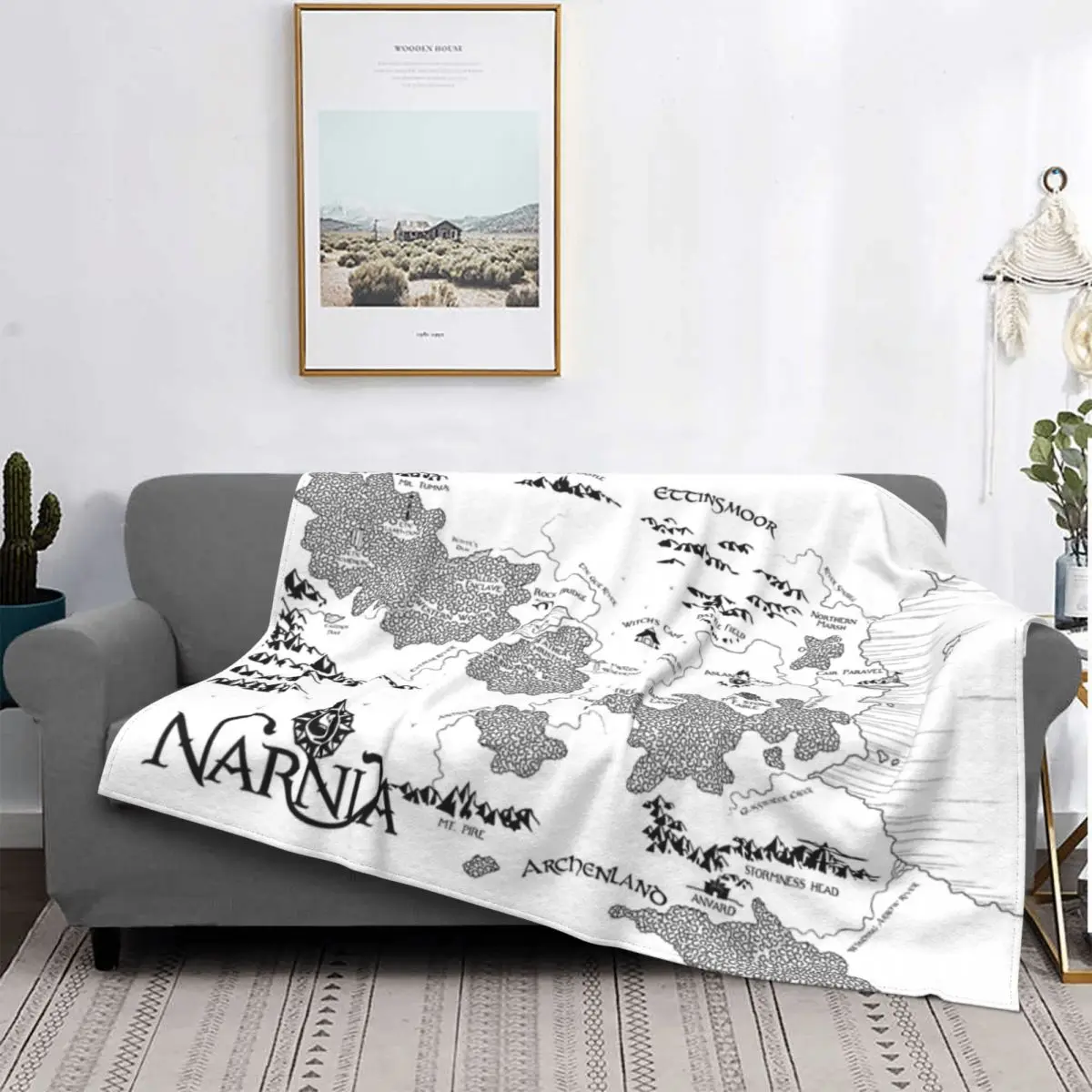 

Белое одеяло с картой Narnia, покрывало для кровати, клетчатая кровать, искусственное Клетчатое одеяло, роскошное пляжное полотенце